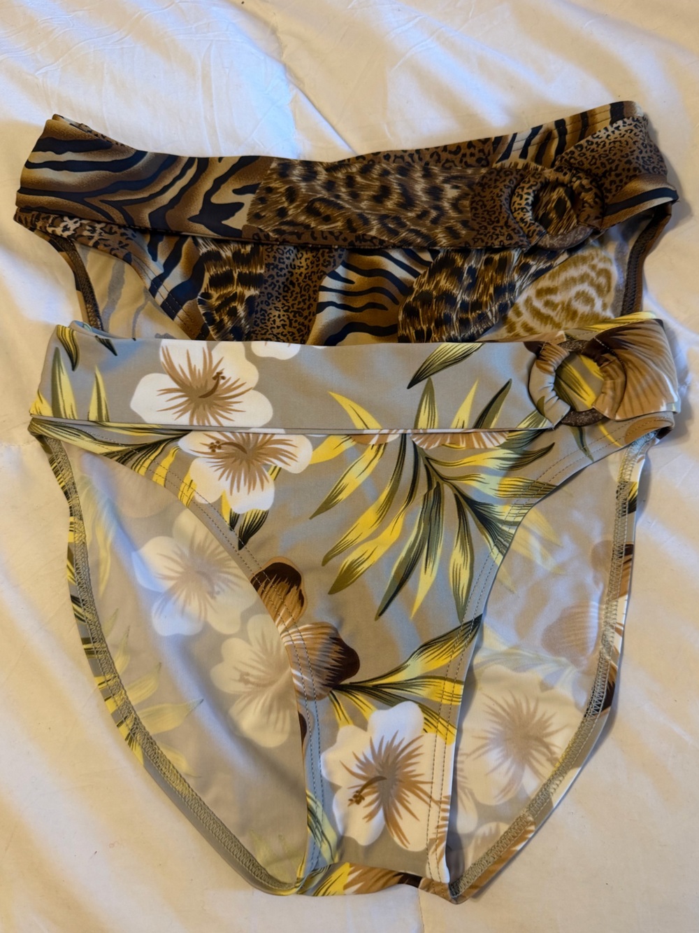 🥥 Bikini Bay Women’s Cheetah Animal Print Bikini Bottoms ~ brown/ black